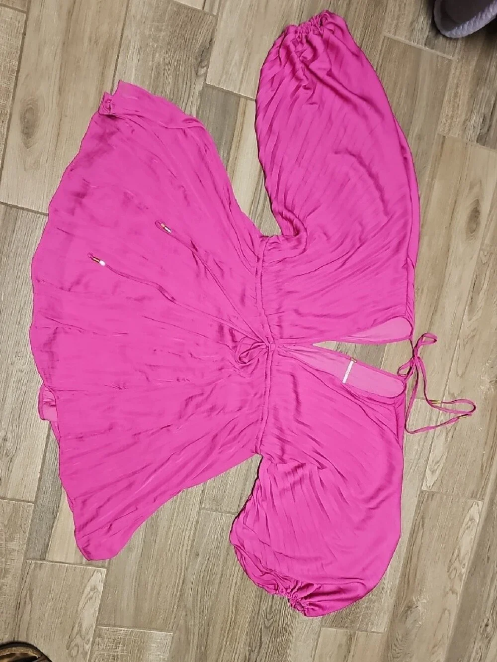 Free People Magenta  Tie-Front/back V-Neck Dress